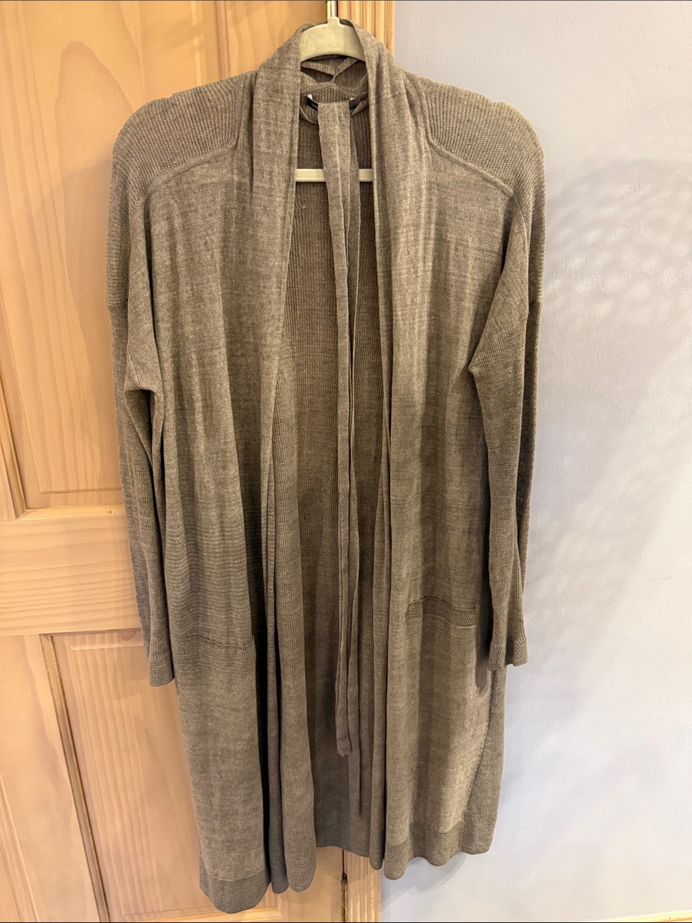 Vince Women’s Open Front Long Knit Cardigan Gray Size Medium